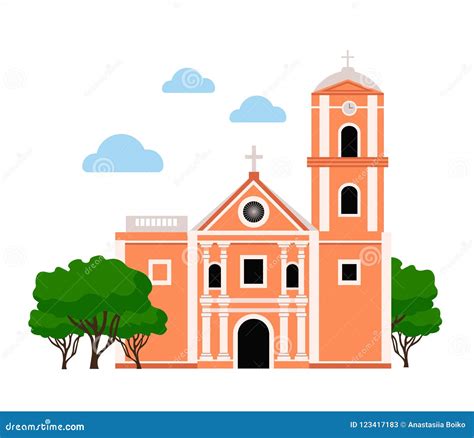 San Agustin Church. stock vector. Illustration of catholic - 123417183