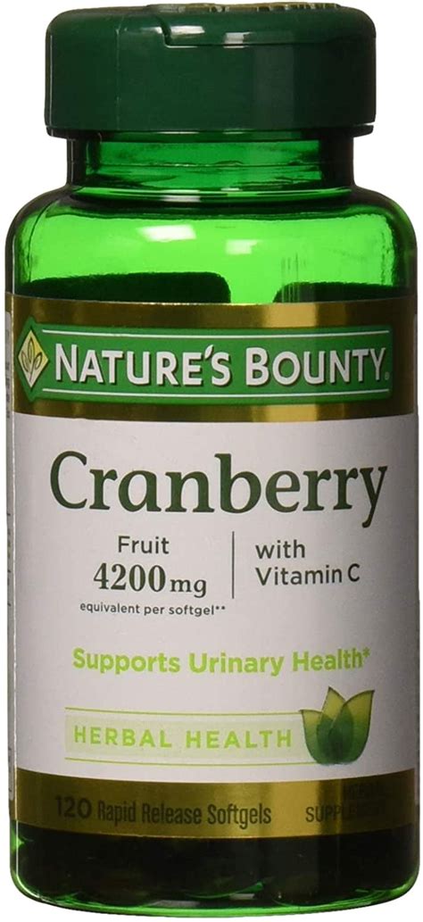 Nature S Bounty Cranberry Fruit Mg Plus Vitamin C Softgels