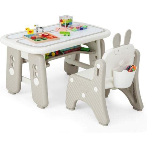 COSTWAY Set Tavolo E Sedia Per Bambini Tavolo E Sedia Per Bambini Con