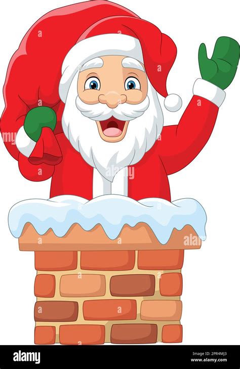 Cartoon Santa Claus In Chimney Stock Vector Image And Art Alamy