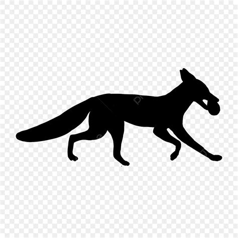 Fox Walking Silhouette PNG Images, Fox Silhouette Walking With Food In ...