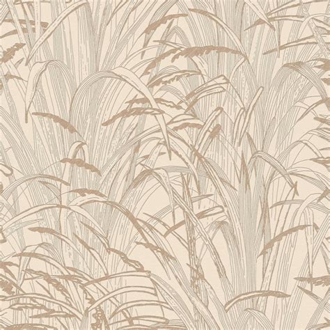 Papier Peint Structur Motif Herbe De La Pampa En Beige Et Cr Me Papier