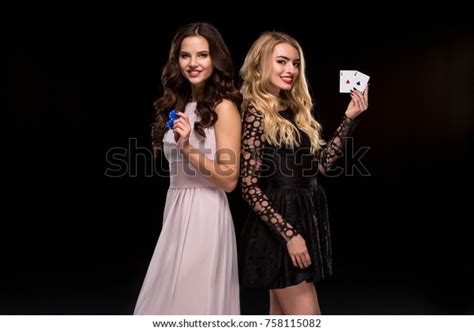 Two Sexy Girls Brunette Blonde Posing Stock Photo Shutterstock