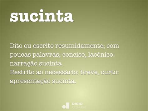 O Que Significa A Palavra Sucinta
