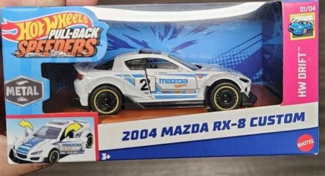 HOT WHEELS Mazda RX Custom White Pull Back Speeders L EBay