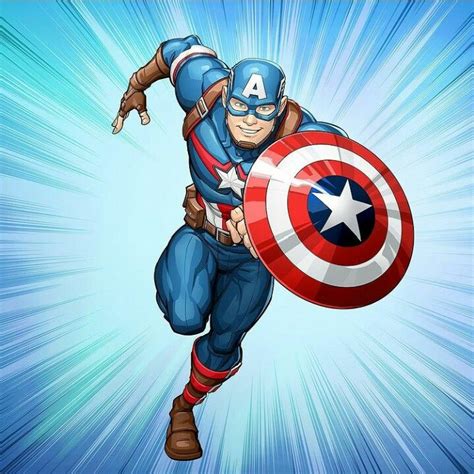 Captain America Flying Through The Air With His Shield