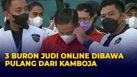 Momen Tiga Buron Judi Online Tiba Di Indonesia Usai Kabur Ke Kamboja