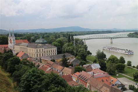 Ship and Maria Valeria Bridge from Esztergom Basilica Editorial Image ...