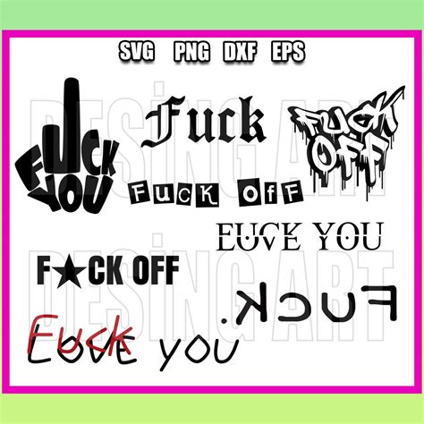 Fuck Svg Bundle Fuck Png Adult Designs For Cricut Silhouette Sublimation Print Novelty Svg