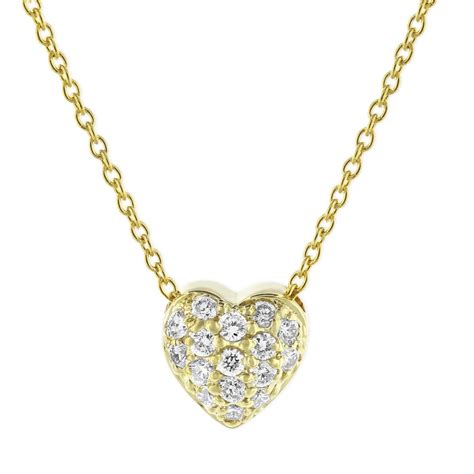 Roberto Coin 18k Yellow Gold Diamond Puffed Heart Pendantnecklace 18