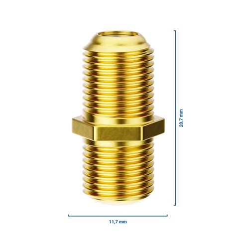 deleyCON 10x SAT Adapter Verbinder für Koaxialkabel kleine Mutter 2x F