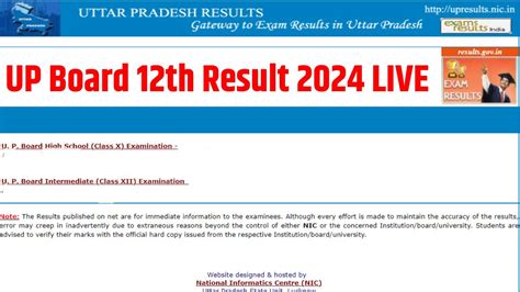 Up Board 12th Result 2024 Live Upmsp