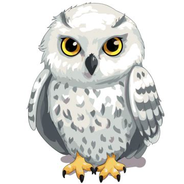 Hedwig Clipart Cute White And Blue Owl With Big Blue Eyes Cartoon Vector, Hedwig, Clipart ...