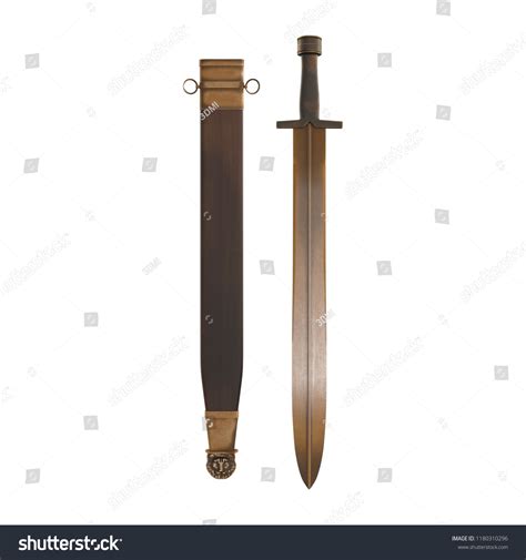 Greek Xiphos Sword Sheath On White Stock Illustration 1180310296