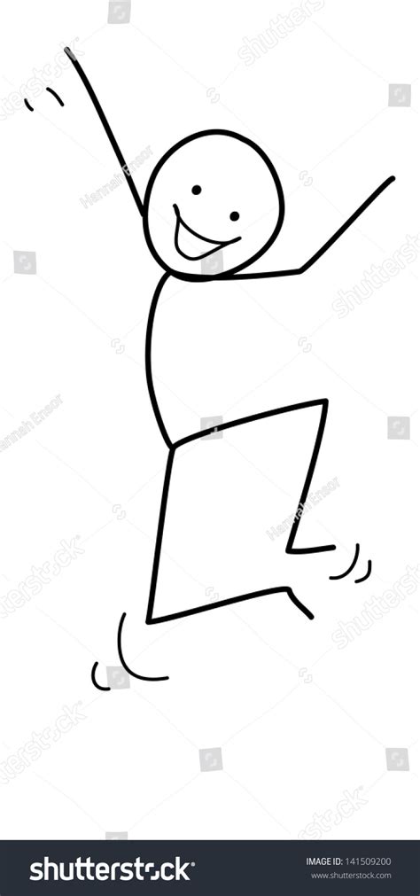 Happy Jumping Stickman Stock Illustration 141509200 Shutterstock