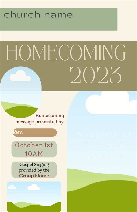 Elegant Church Homecoming Flyer Mockup Template Editable Template - Etsy