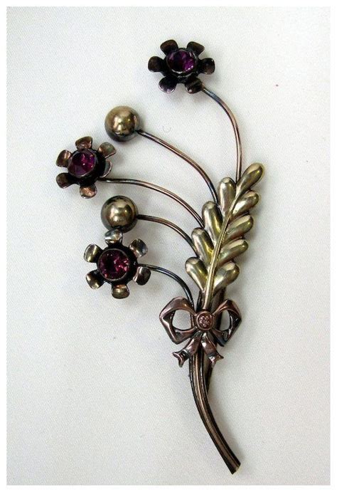 Vintage Van Dell 120 12k Gf On Sterling Flower Brooch Sterling