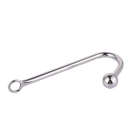 G Stainless Steel Anal Hook With Beads Hole Metal Butt Plug Anus