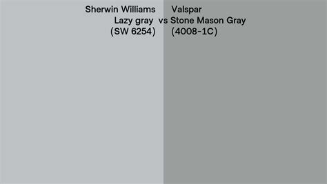 Sherwin Williams Lazy Gray SW 6254 Vs Valspar Stone Mason Gray 4008