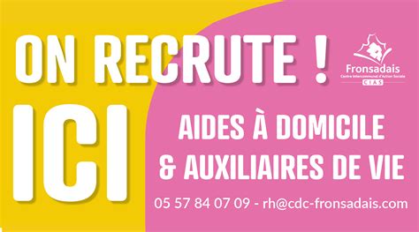 Le Cias Du Fronsadais Recrute Communaut De Communes Du Fronsadais