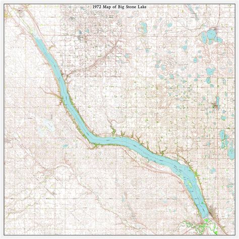 1971 Map Of Big Stone Lake Minnesota South Dakota Etsy