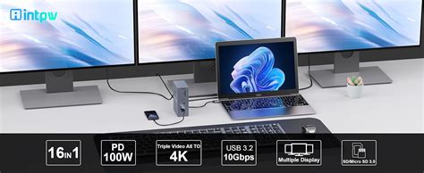 Amazon Intpw K Laptop Docking Station Triple Monitor In Usb