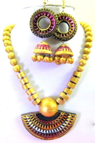 Designer Terracotta Necklace Sets Traditional Paisley Design