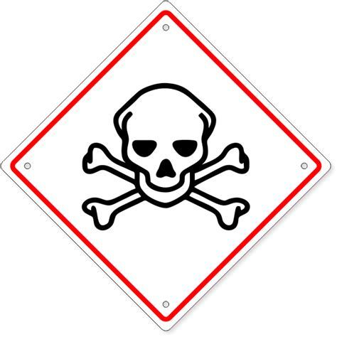 X Ghs Toxic Skull Crossbones Hazard Plastic Sign