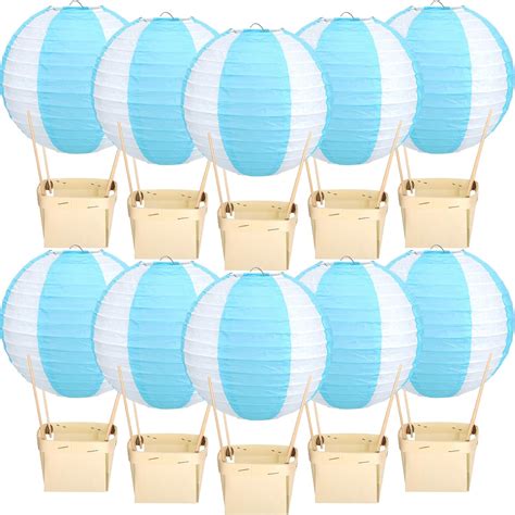 Amazon Rossesay 12 Sets Baby Shower Hot Air Balloon Table Centerpieces Hot Air Balloon