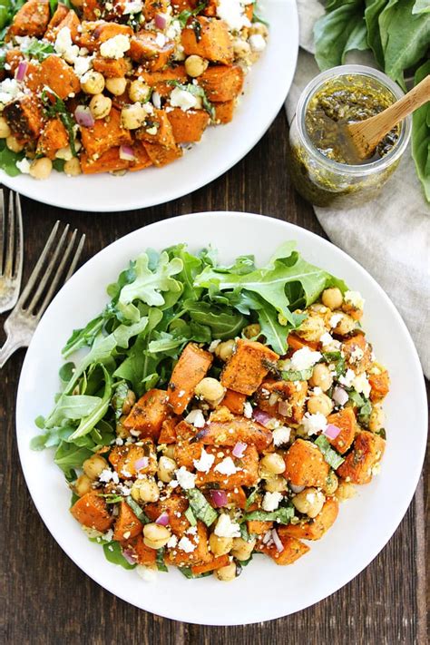 Sweet Potato Chickpea Salad With Pesto