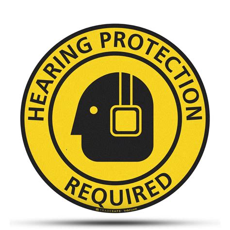 Hearing Protection Required Signs Anti Slip Floor Sticker Tradesafe