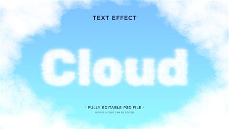 Premium Psd Clouds Text Effect