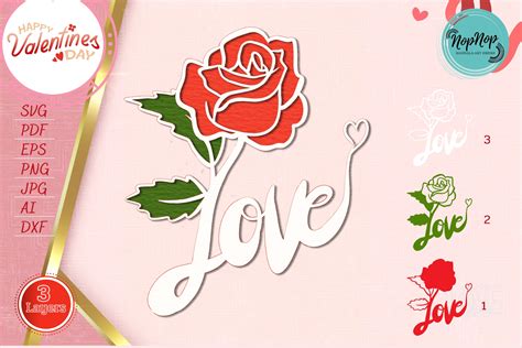 D Love And Rose Graphic By Nopnop Mandala Design Creative Fabrica