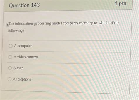 Solved Question Ptsthe Information Processing Model Chegg