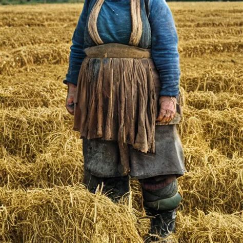 Portrait A Hardworking Dwarven Female Farmer Ragged Stable