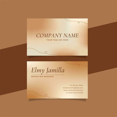 Printable Aesthetic Business Card Template Decorated With Golden