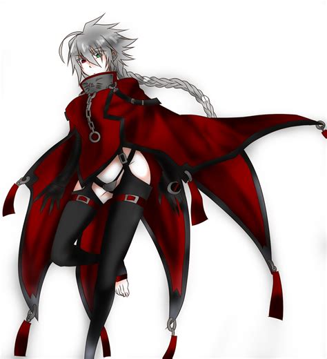 Ragna The Bloodedge Nu 13 And Alpha 01 Blazblue Drawn By Rin Tinne