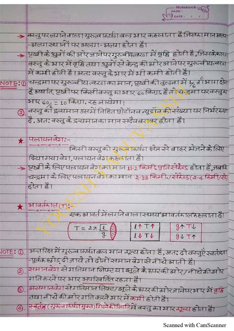 Physics Handwritten Notes PDF In Hindi By Yaduvanshi Sir