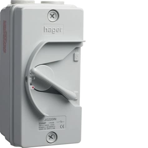 Ip66 20a 2p Isolator • Jg220in Hager