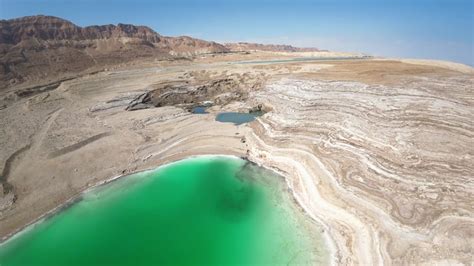 Aerial video of sinkholes in the Dead Sea 4K Stock Footage Video | World Footage