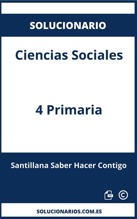 Solucionario De Ciencias Sociales 4 Primaria Santillana Saber Hacer Contigo