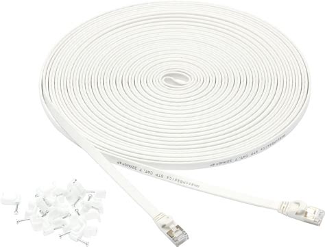 Flat Cat 6 Ethernet Cable 50ft With Break Proof Design Internetlan Cable 1gbps