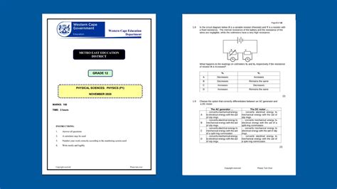 Multiple Choice September 2021 Grade 12 Physical Science P1 Youtube