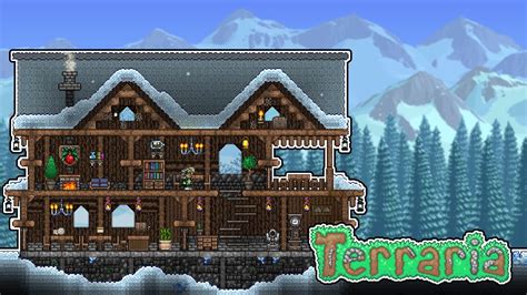 Winter Cabin And Bridge Terraria Speed Build Youtube