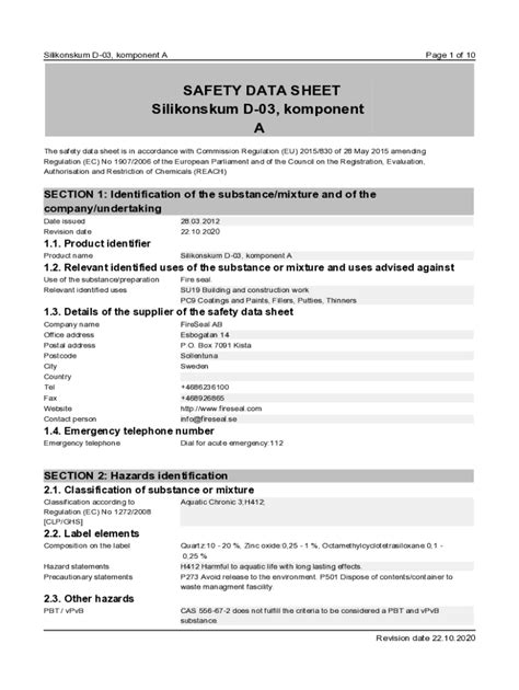 Fillable Online Safety Data Sheet 229121 Domestos Power 5 Rim Block