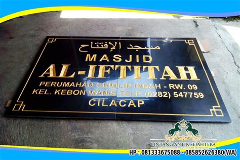 Papan Nama Masjid Bahan Batu Granit Marmer Tulungagung