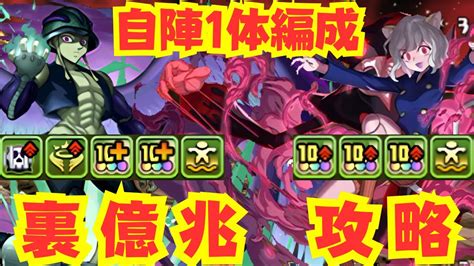 〜パズドラ〜 自陣1体ずつ編成で裏億兆攻略メルエム×ピトーが相性抜群 裏混沌の億兆龍 Youtube