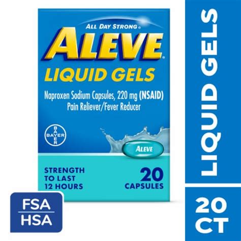 Aleve Pain Reliever Fever Reducer Naproxen Sodium 220 Mg Liquid Gels