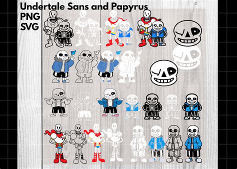 Undertale Prints Set Sans Papyrus Flowey Frisk Undyne And