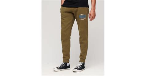 Superdry Classic Vintage Logo Heritage Joggers In Green For Men Lyst